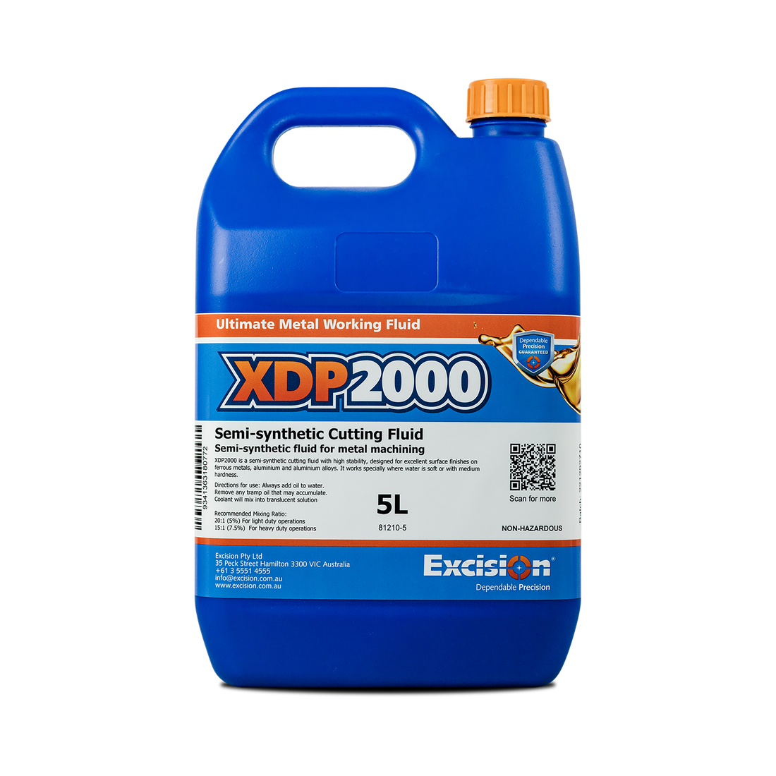 Excision XDP2000 Semi-Synthetic Coolant - 1L/ 5L/ 20L/ 205L/ 1000L