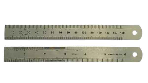 150mm Steel Imperial Metric Ruler