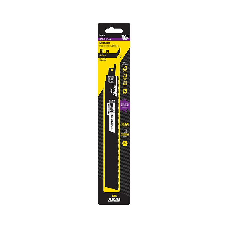 Alpha Destructor Demo Recip Blade 230mm 18tpi (25 pack)